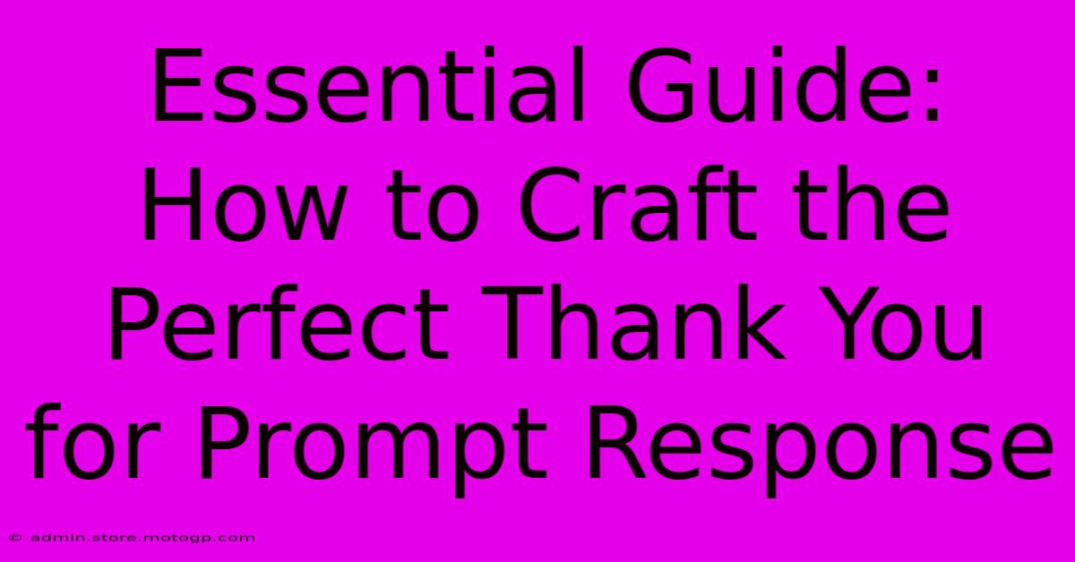 Essential Guide: How To Craft The Perfect Thank You For Prompt Response