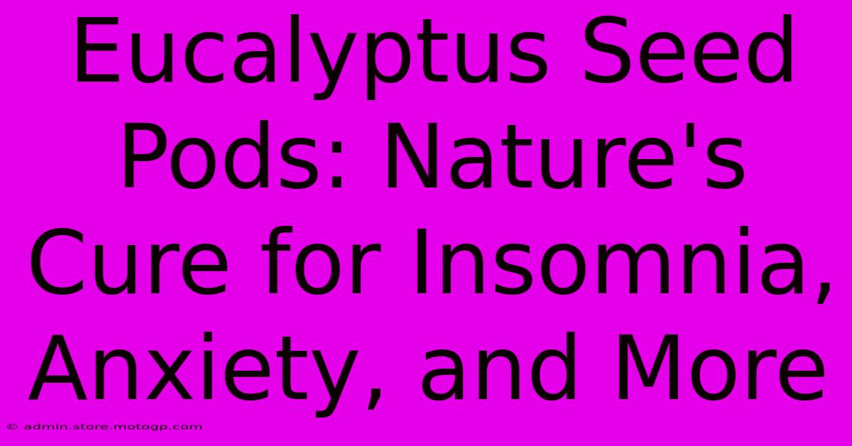 Eucalyptus Seed Pods: Nature's Cure For Insomnia, Anxiety, And More