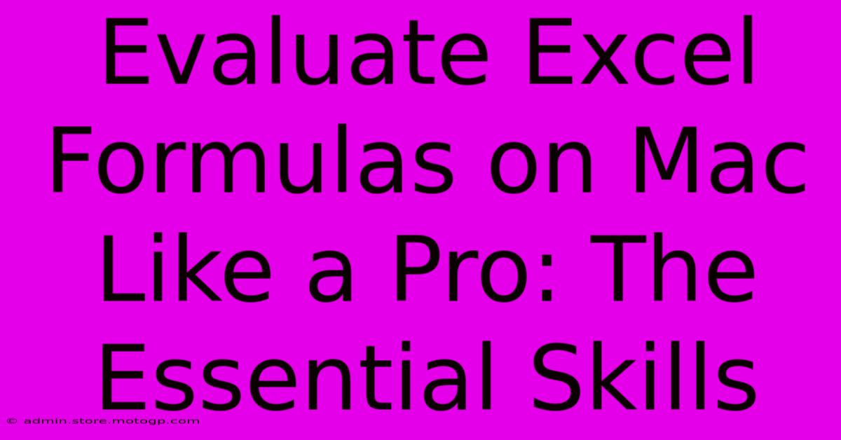 Evaluate Excel Formulas On Mac Like A Pro: The Essential Skills