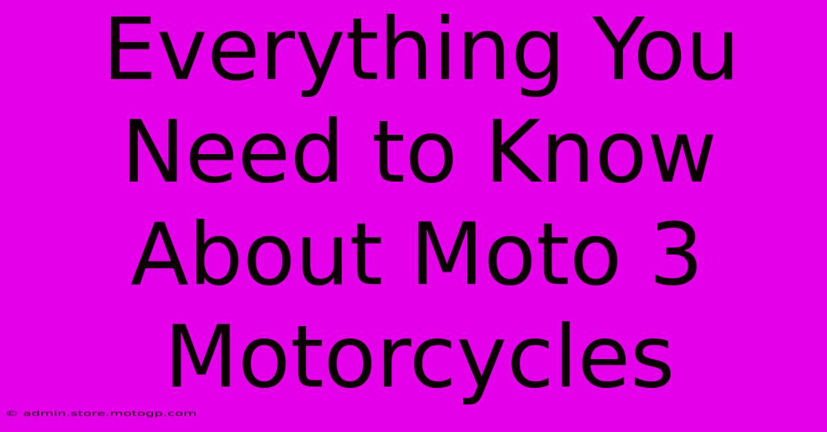 Everything You Need To Know About Moto 3 Motorcycles