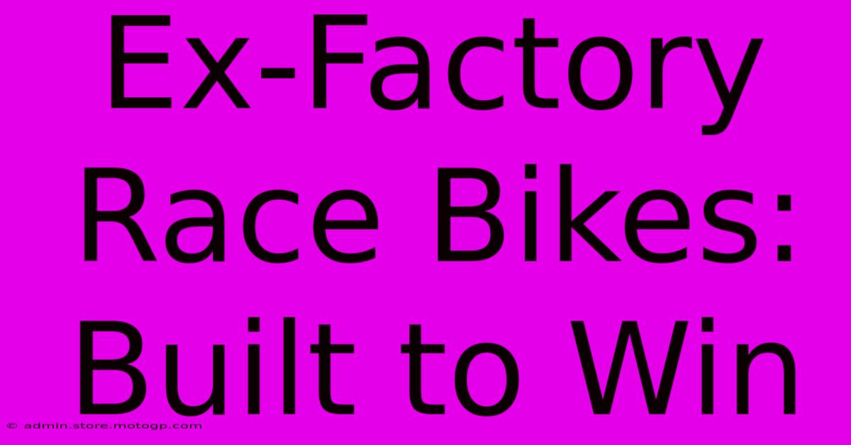 Ex-Factory Race Bikes: Built To Win