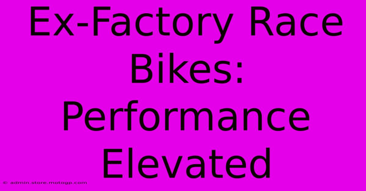 Ex-Factory Race Bikes: Performance Elevated