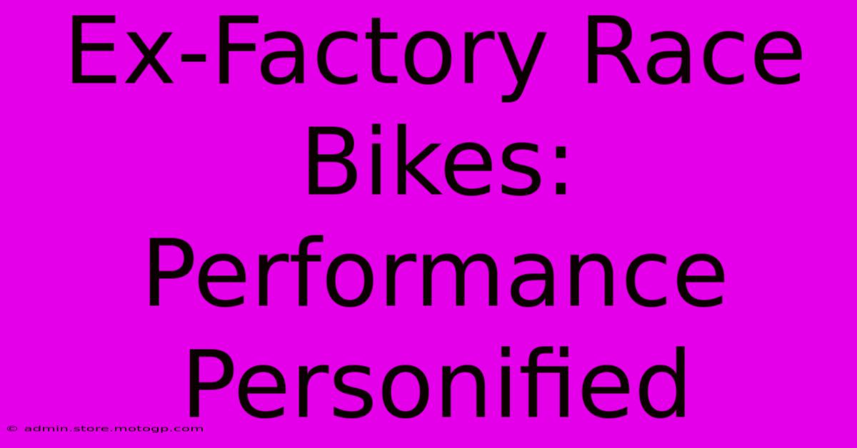 Ex-Factory Race Bikes: Performance Personified