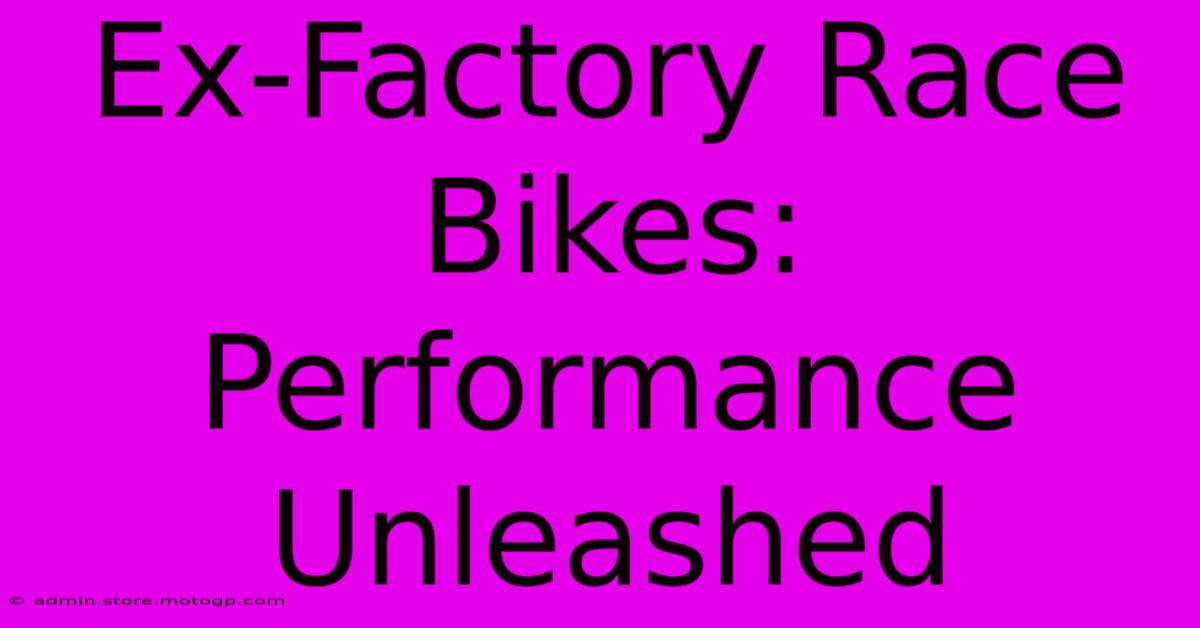 Ex-Factory Race Bikes: Performance Unleashed