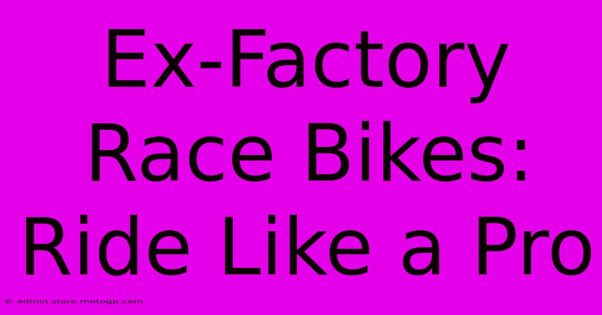 Ex-Factory Race Bikes: Ride Like A Pro