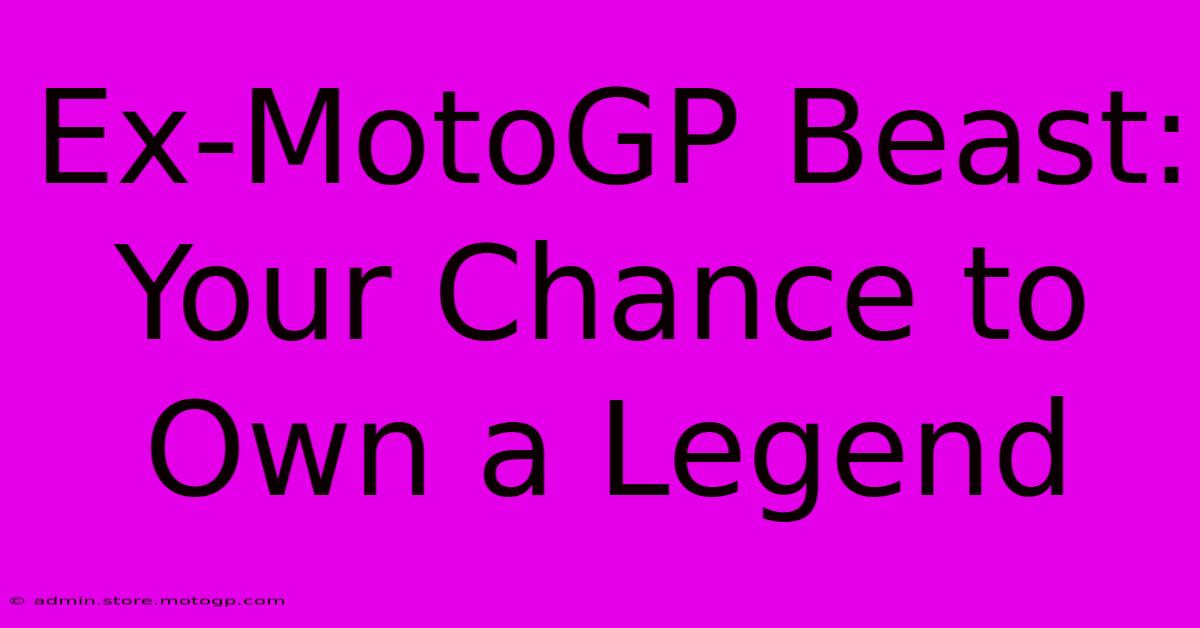 Ex-MotoGP Beast: Your Chance To Own A Legend