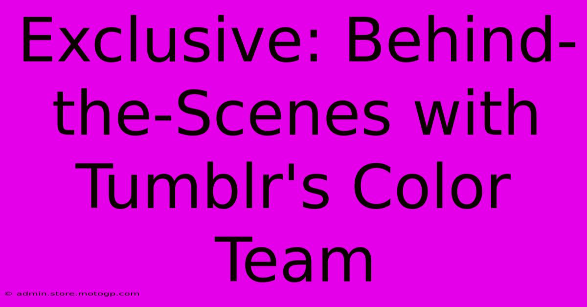 Exclusive: Behind-the-Scenes With Tumblr's Color Team