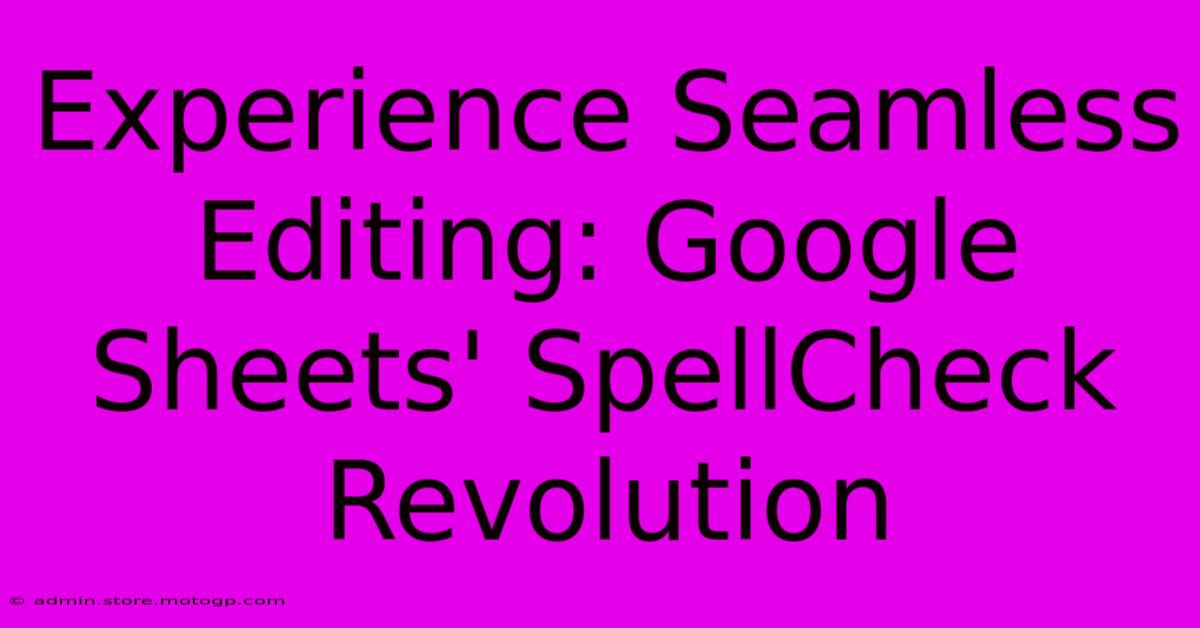 Experience Seamless Editing: Google Sheets' SpellCheck Revolution