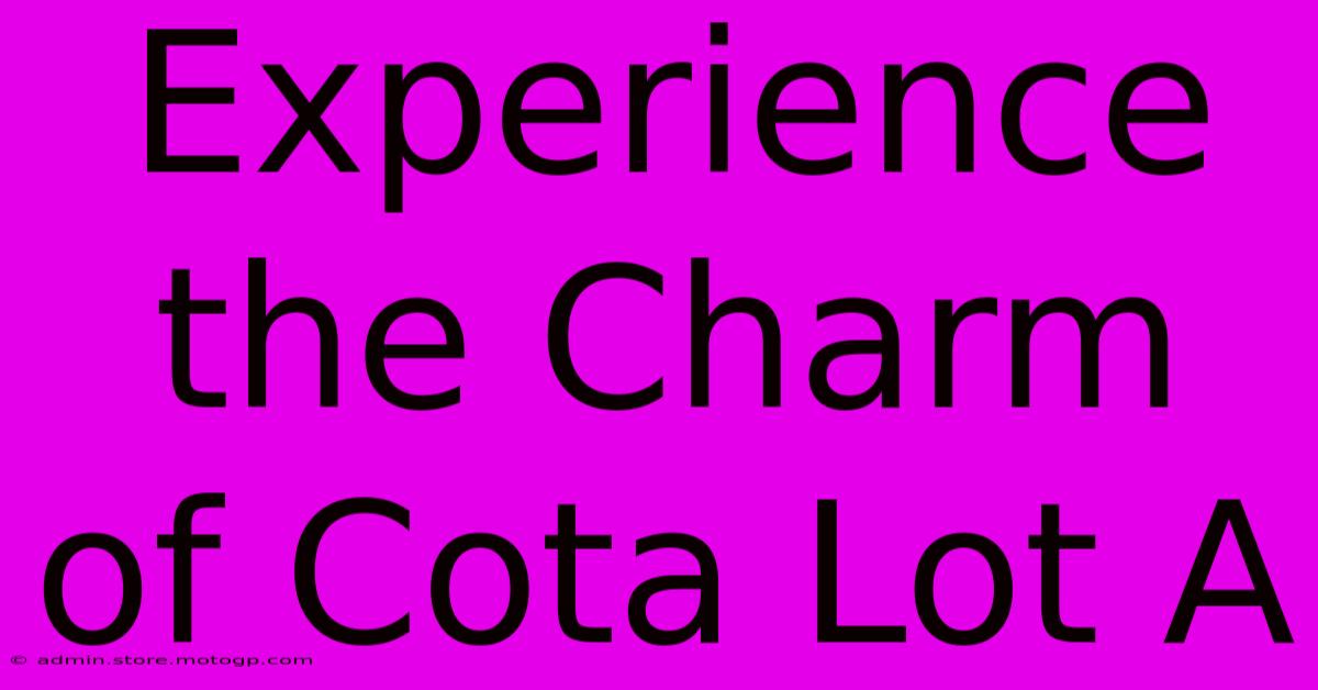 Experience The Charm Of Cota Lot A