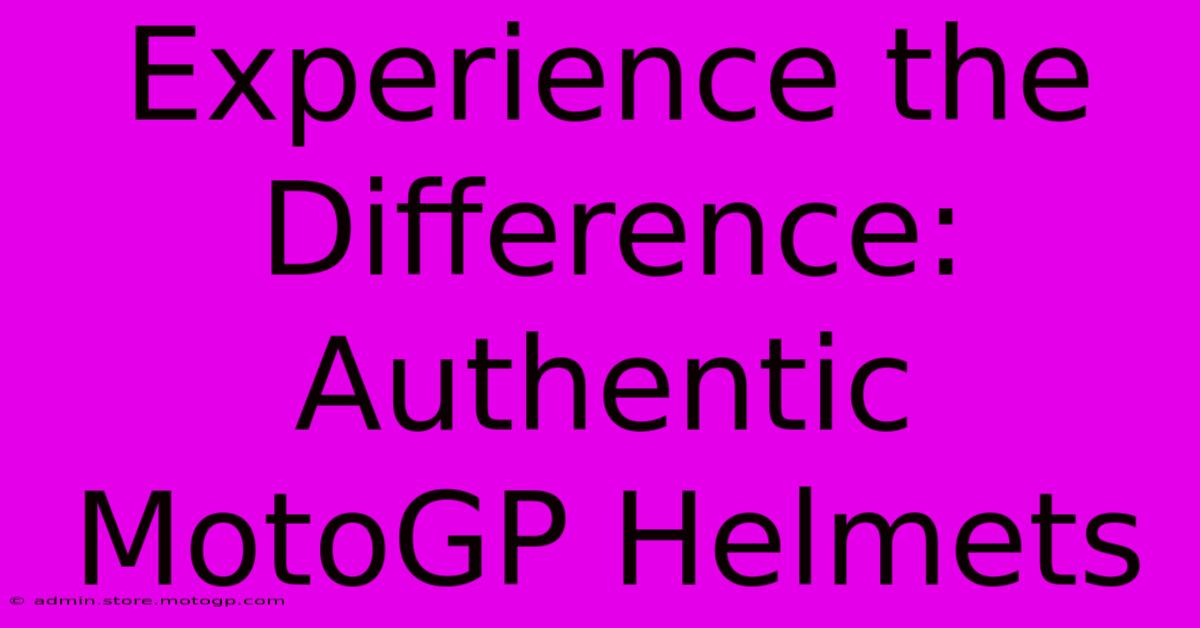 Experience The Difference: Authentic MotoGP Helmets