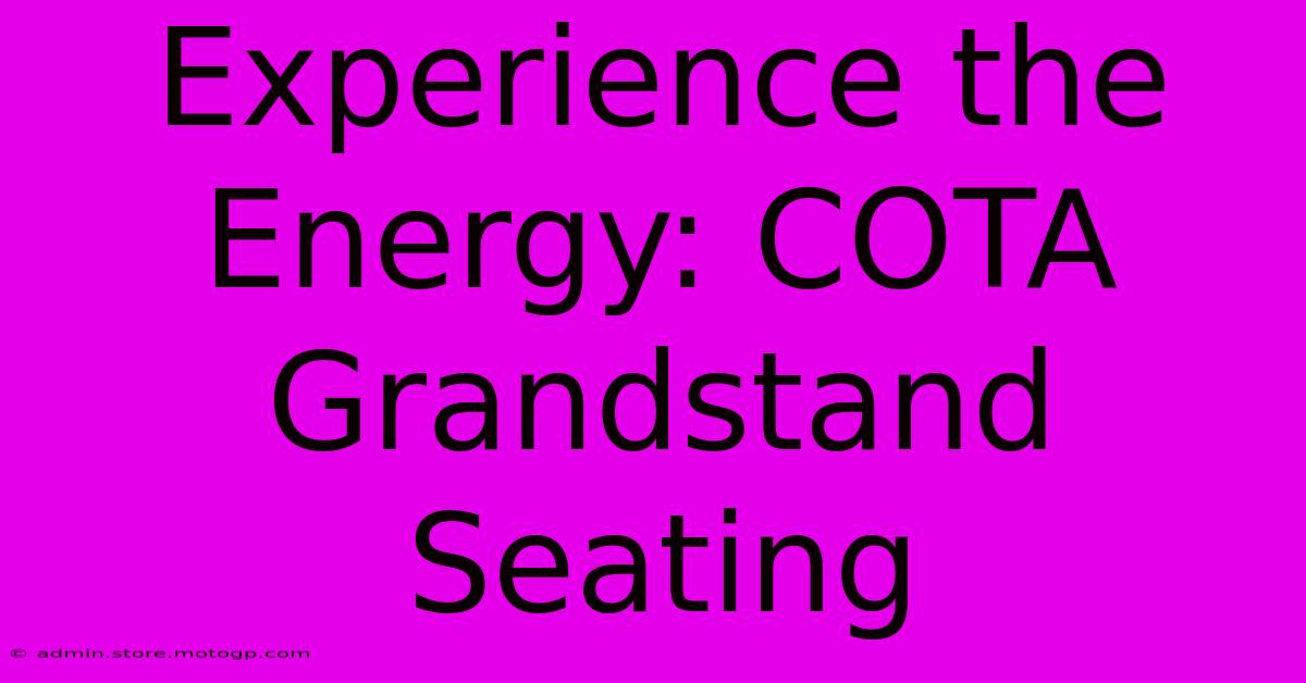 Experience The Energy: COTA Grandstand Seating