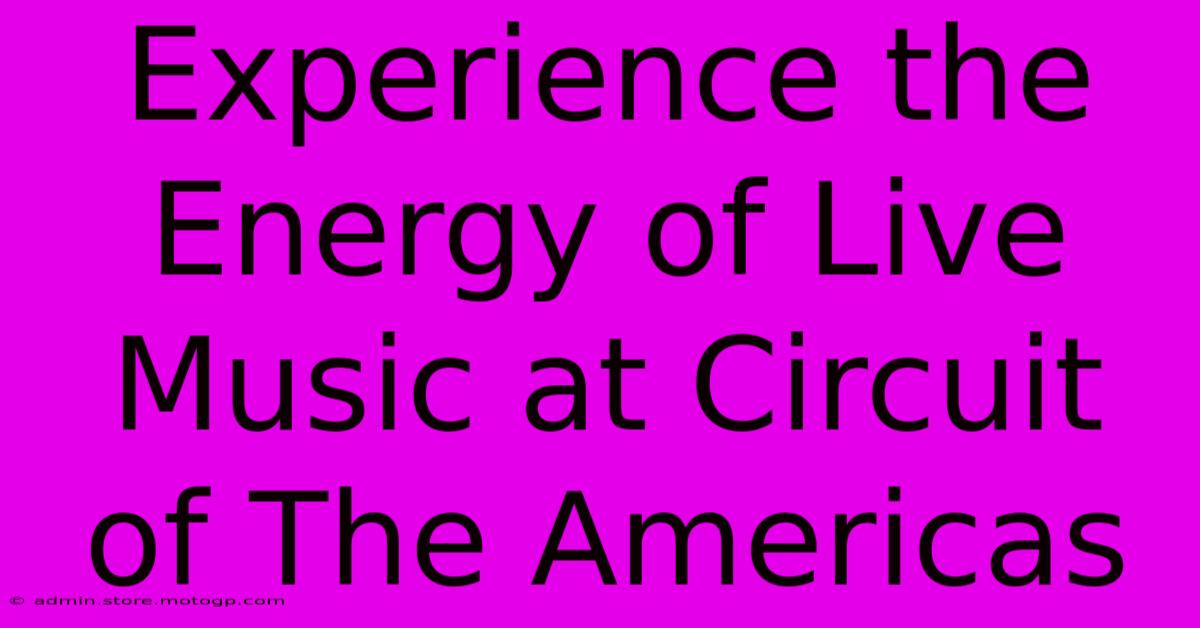 Experience The Energy Of Live Music At Circuit Of The Americas