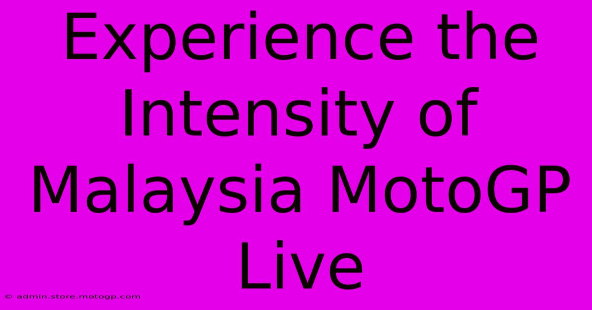 Experience The Intensity Of Malaysia MotoGP Live