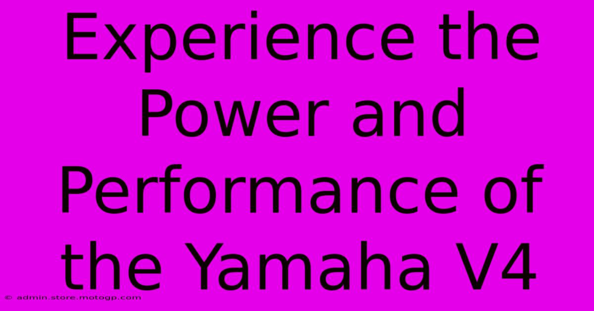 Experience The Power And Performance Of The Yamaha V4