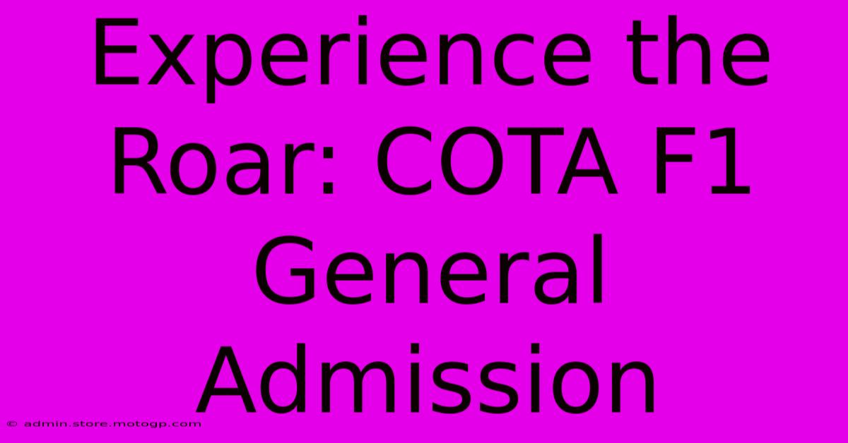 Experience The Roar: COTA F1 General Admission