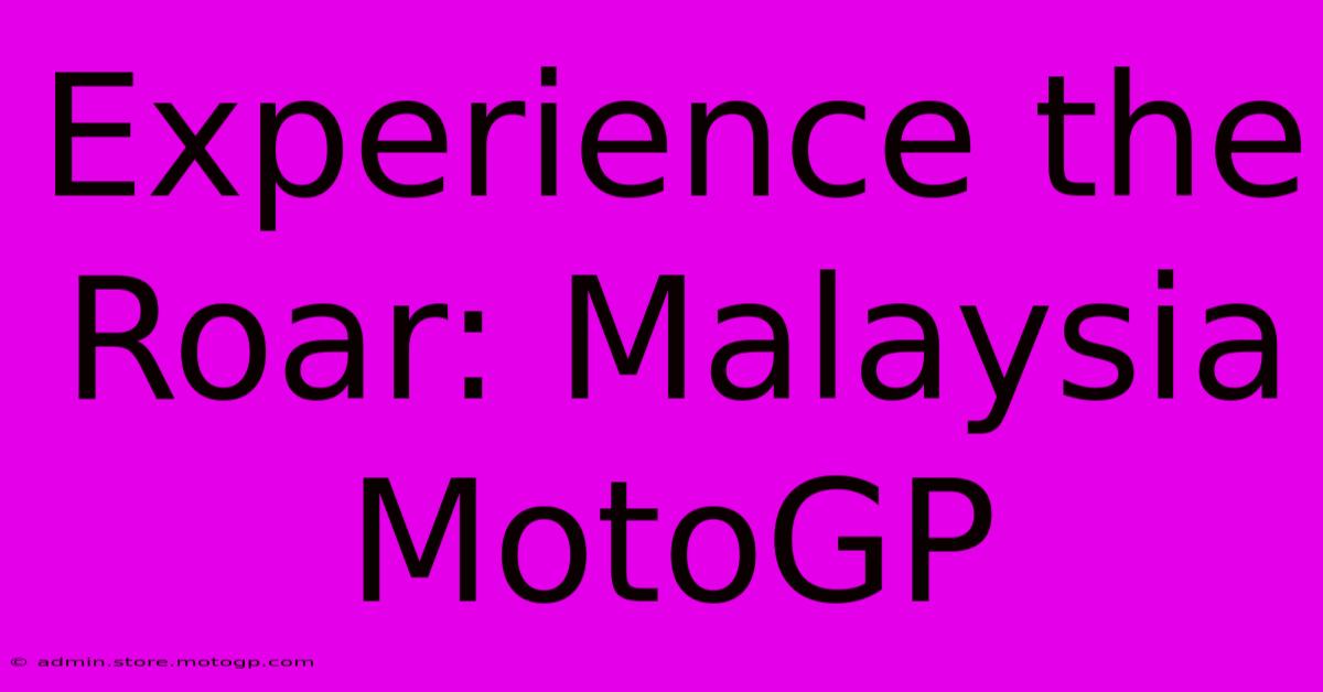 Experience The Roar: Malaysia MotoGP