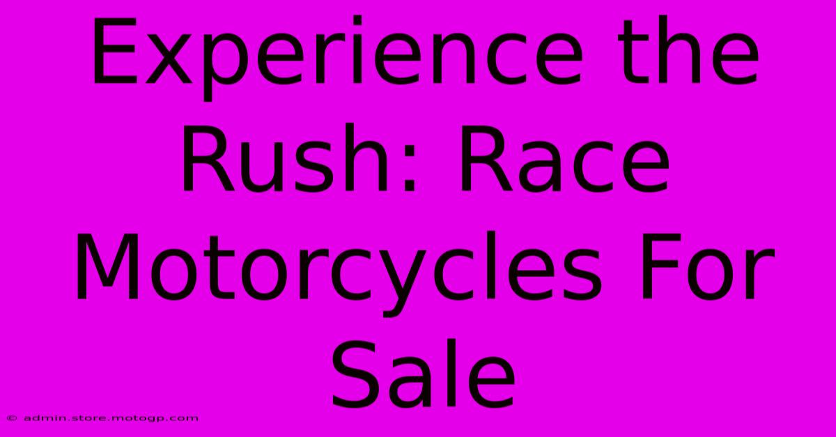 Experience The Rush: Race Motorcycles For Sale