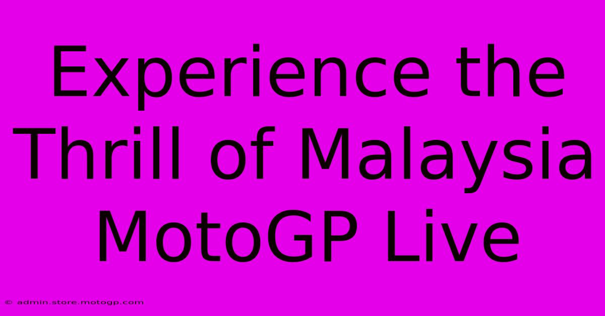 Experience The Thrill Of Malaysia MotoGP Live