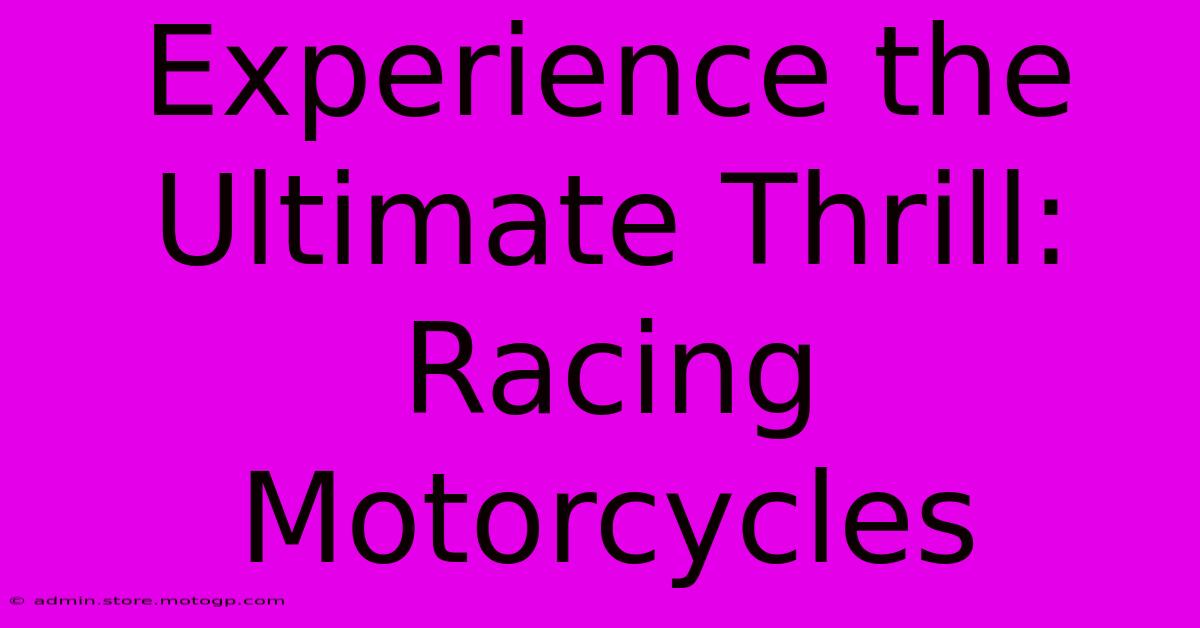 Experience The Ultimate Thrill: Racing Motorcycles