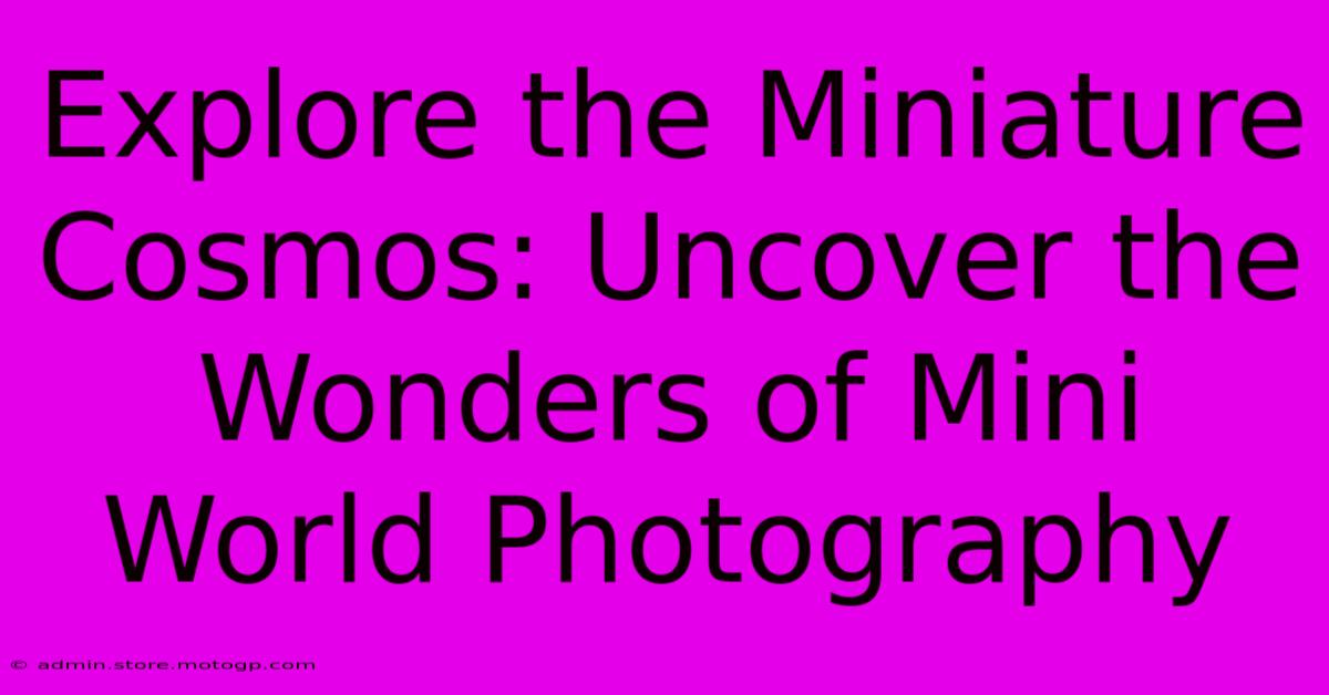 Explore The Miniature Cosmos: Uncover The Wonders Of Mini World Photography