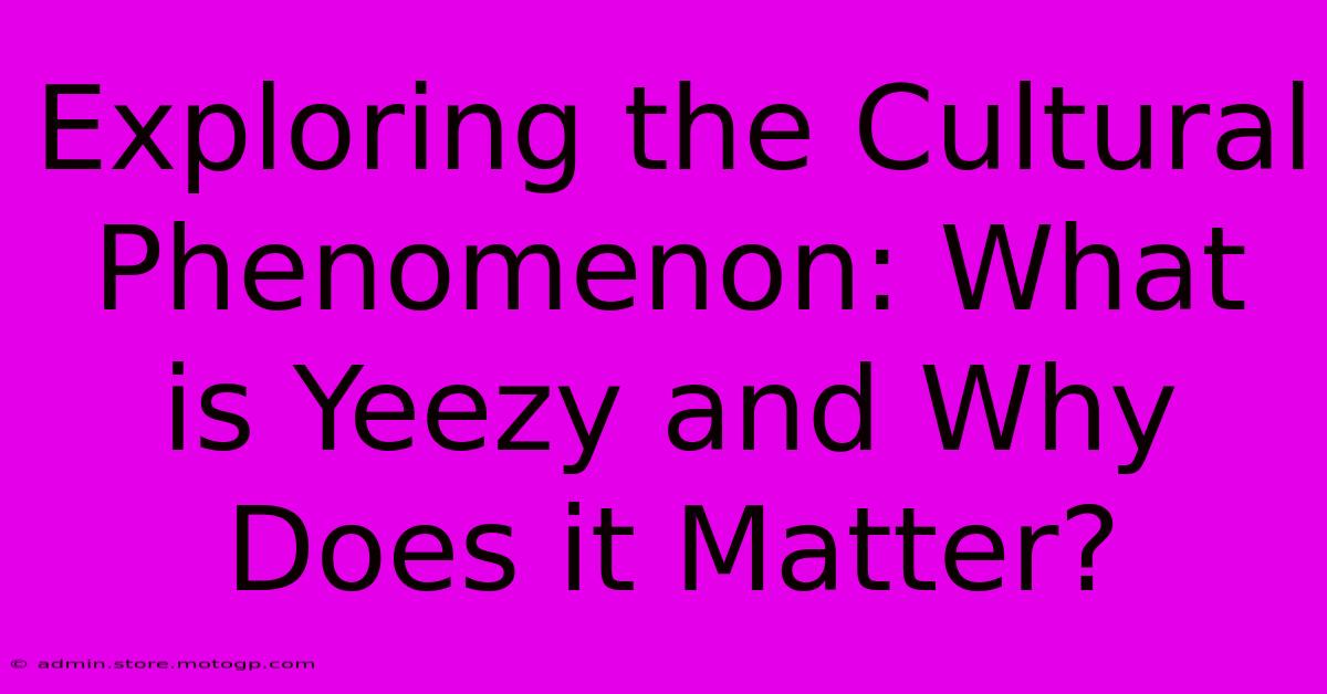 Exploring The Cultural Phenomenon: What Is Yeezy And Why Does It Matter?