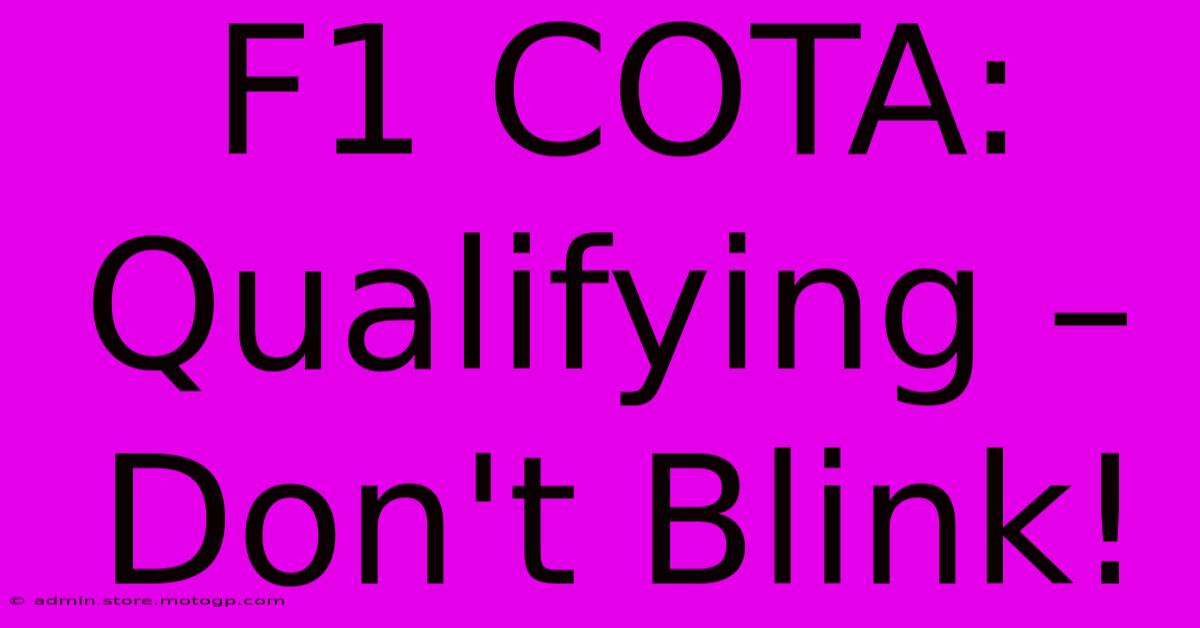 F1 COTA: Qualifying – Don't Blink!