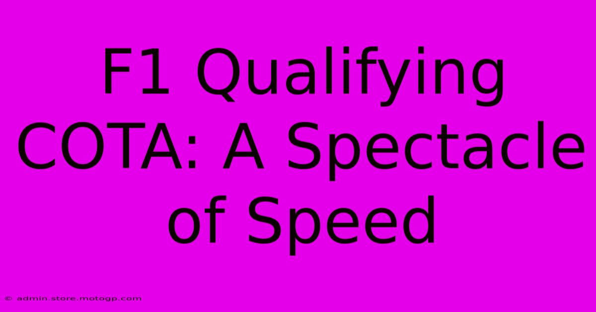 F1 Qualifying COTA: A Spectacle Of Speed