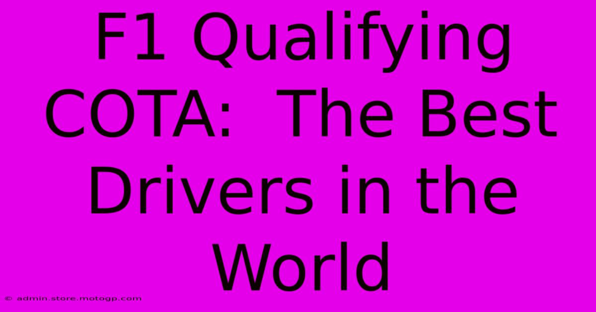 F1 Qualifying COTA:  The Best Drivers In The World