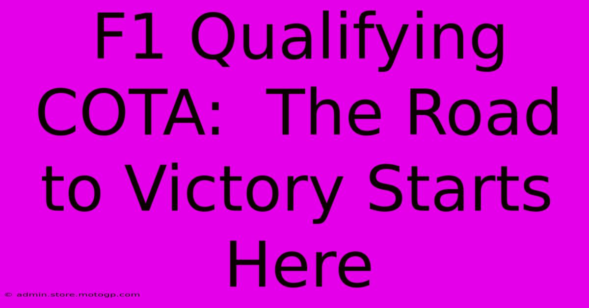 F1 Qualifying COTA:  The Road To Victory Starts Here