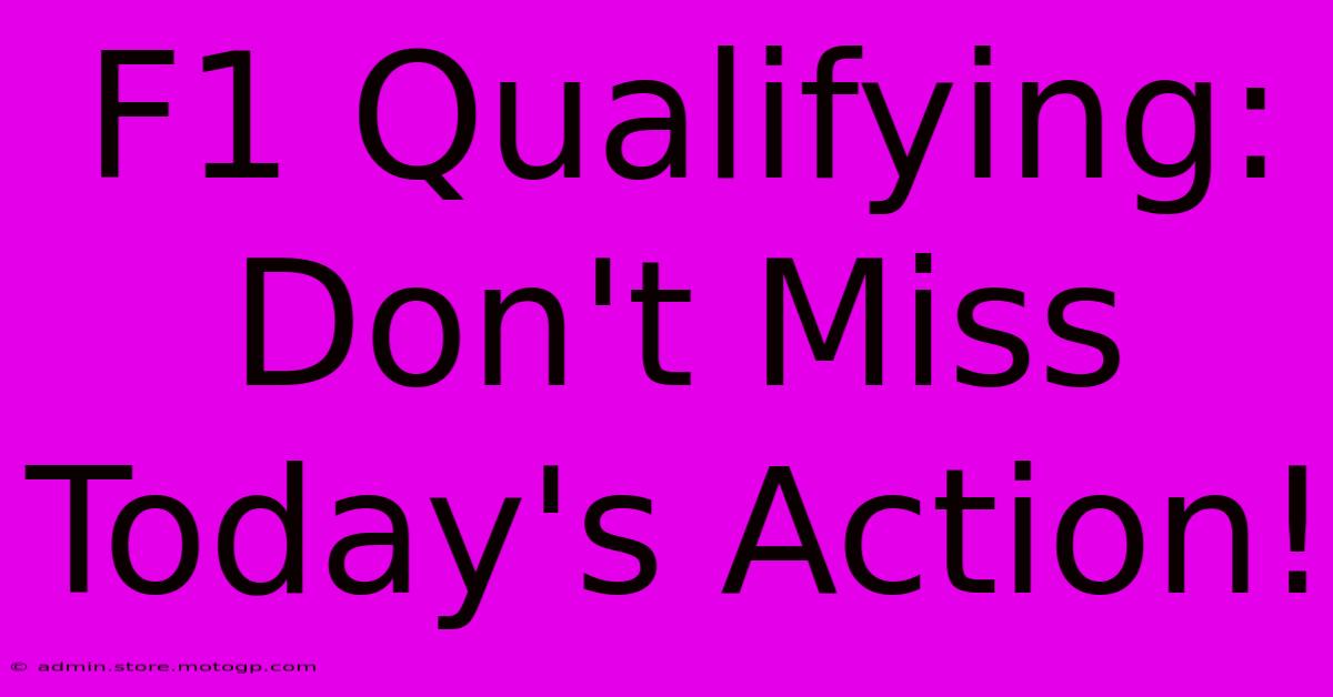 F1 Qualifying: Don't Miss Today's Action!