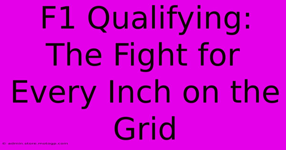 F1 Qualifying:  The Fight For Every Inch On The Grid