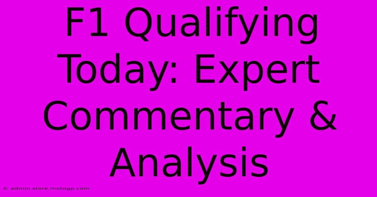 F1 Qualifying Today: Expert Commentary & Analysis