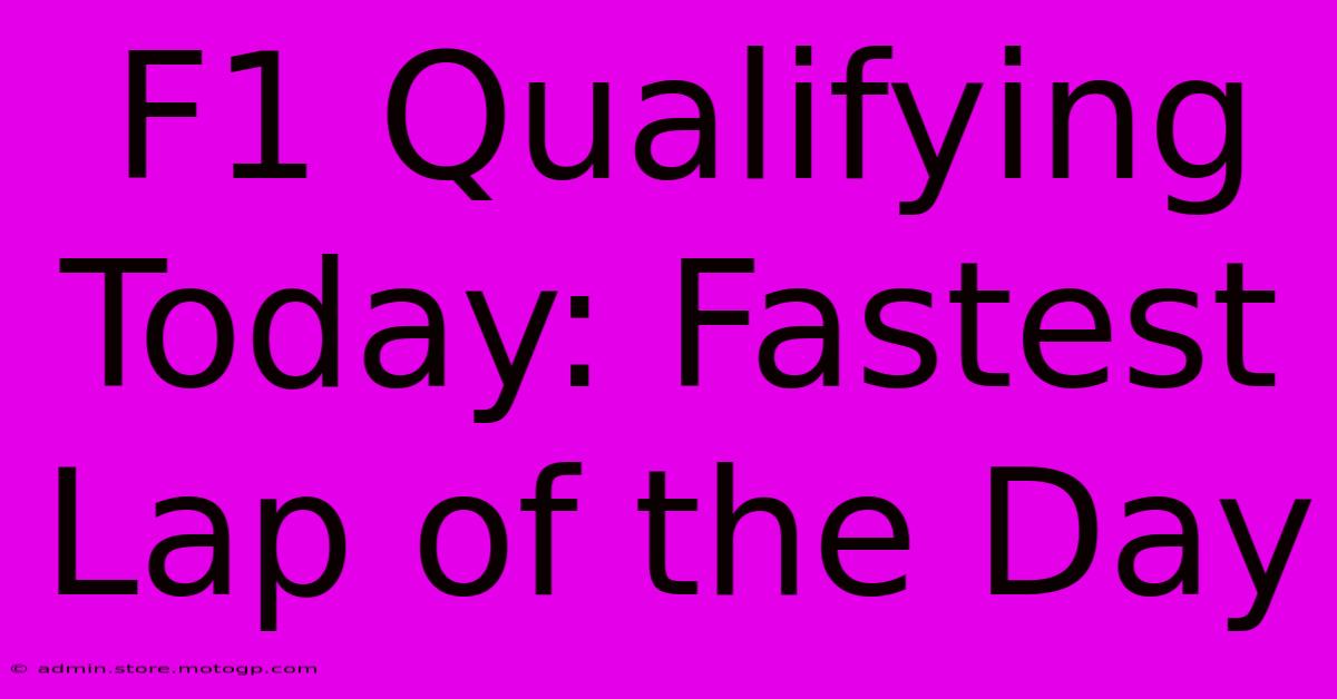 F1 Qualifying Today: Fastest Lap Of The Day