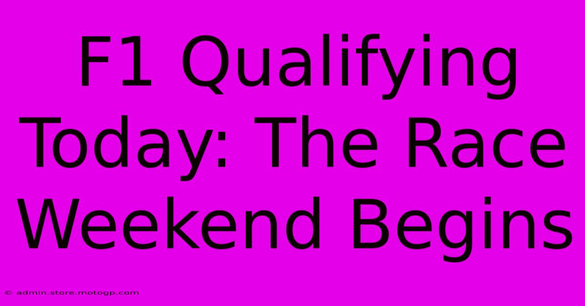 F1 Qualifying Today: The Race Weekend Begins