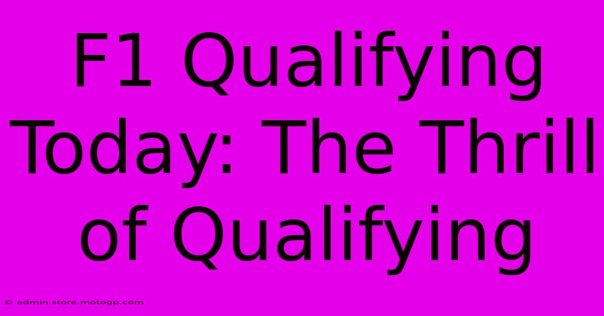 F1 Qualifying Today: The Thrill Of Qualifying