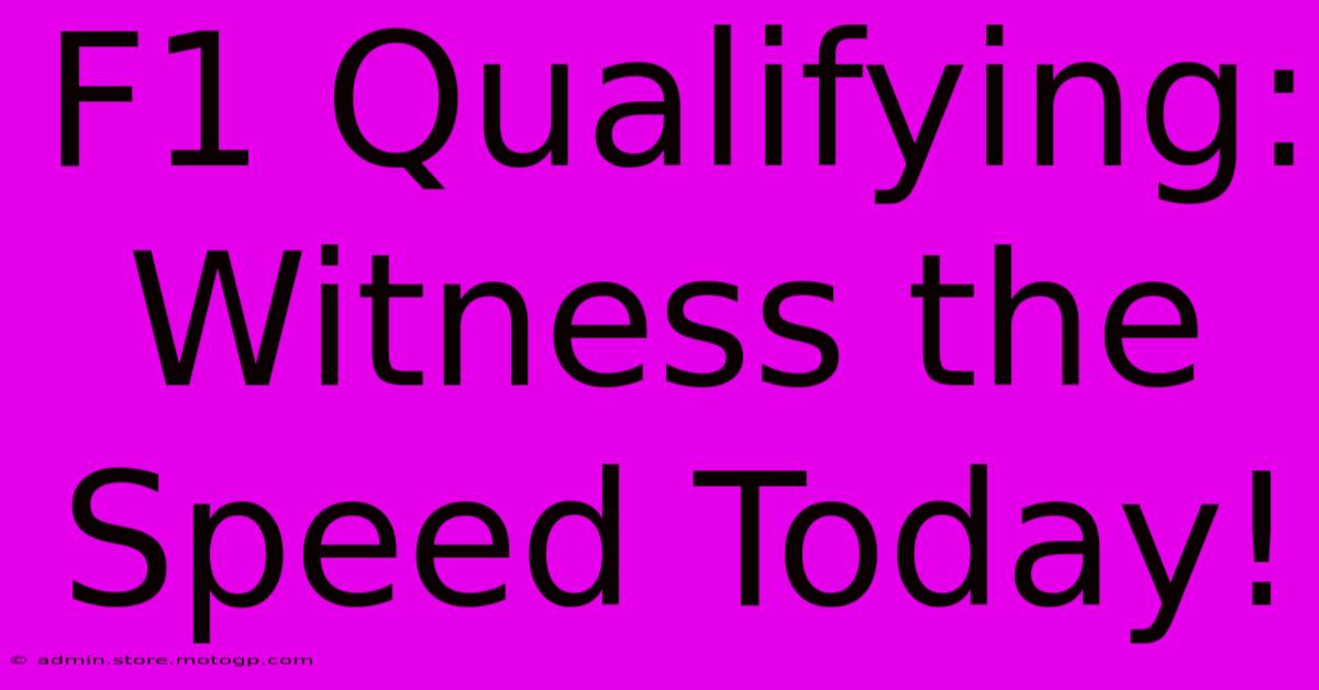 F1 Qualifying: Witness The Speed Today!