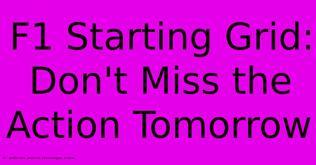 F1 Starting Grid: Don't Miss The Action Tomorrow