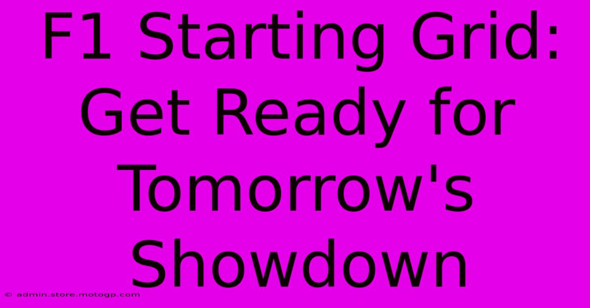 F1 Starting Grid: Get Ready For Tomorrow's Showdown