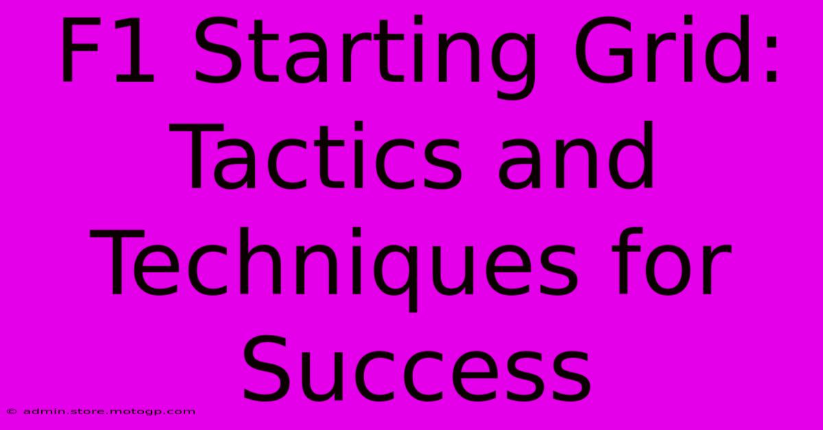 F1 Starting Grid: Tactics And Techniques For Success