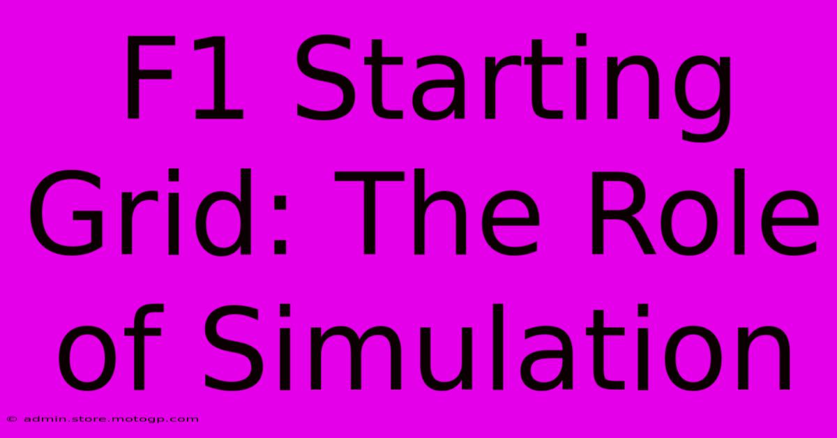 F1 Starting Grid: The Role Of Simulation