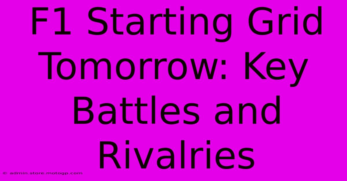 F1 Starting Grid Tomorrow: Key Battles And Rivalries