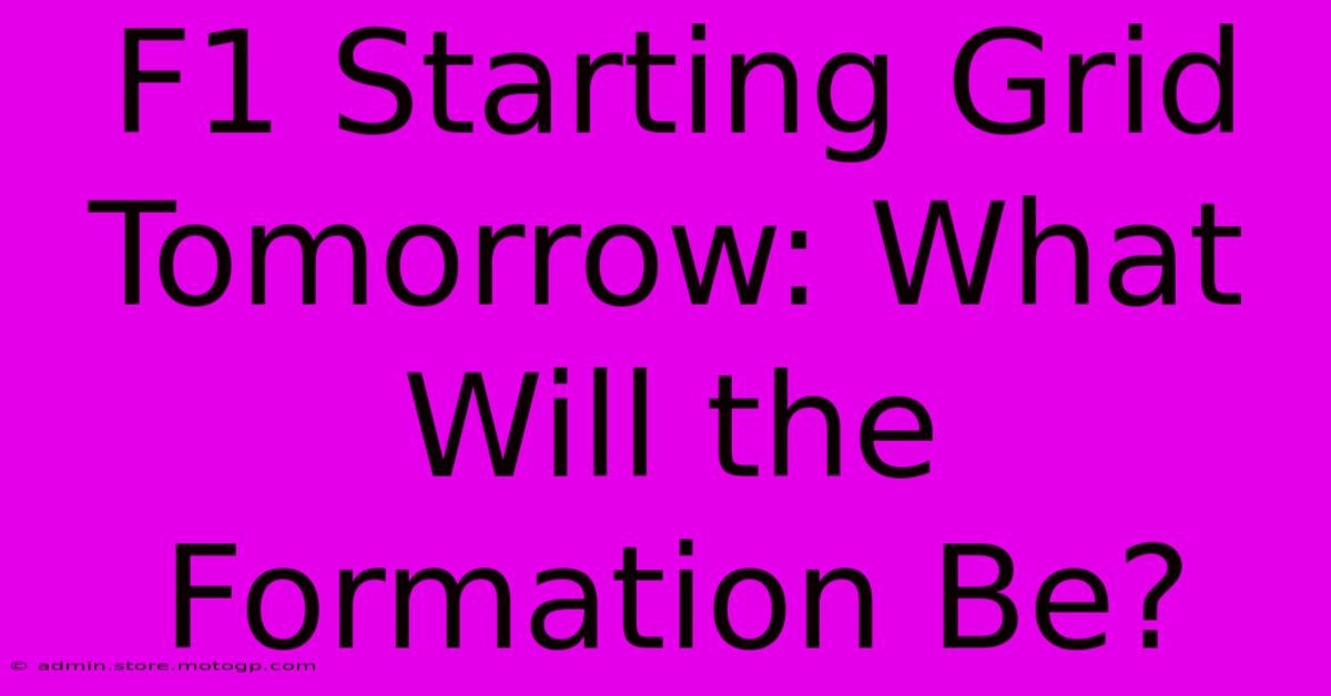 F1 Starting Grid Tomorrow: What Will The Formation Be?