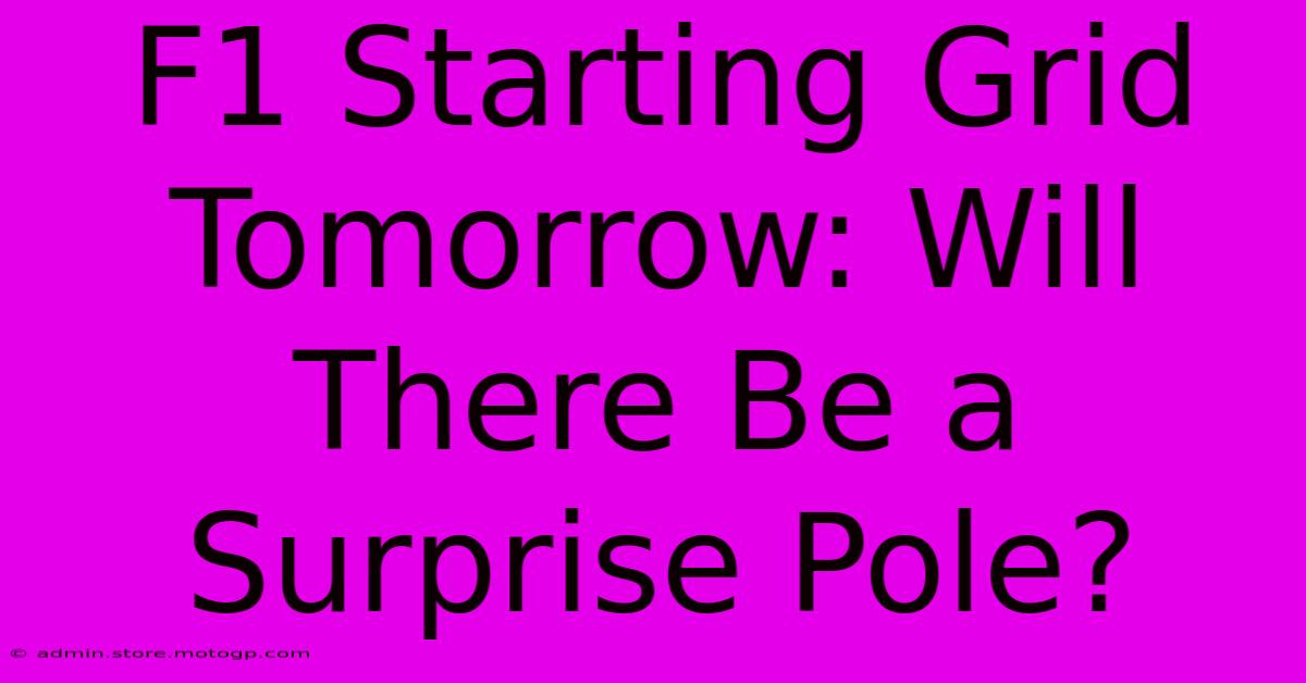 F1 Starting Grid Tomorrow: Will There Be A Surprise Pole?