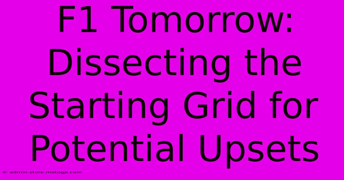 F1 Tomorrow:  Dissecting The Starting Grid For Potential Upsets