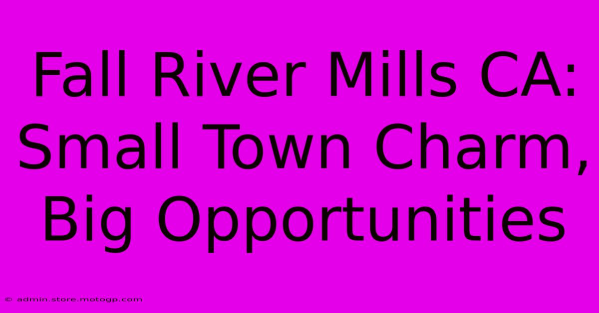 Fall River Mills CA: Small Town Charm, Big Opportunities