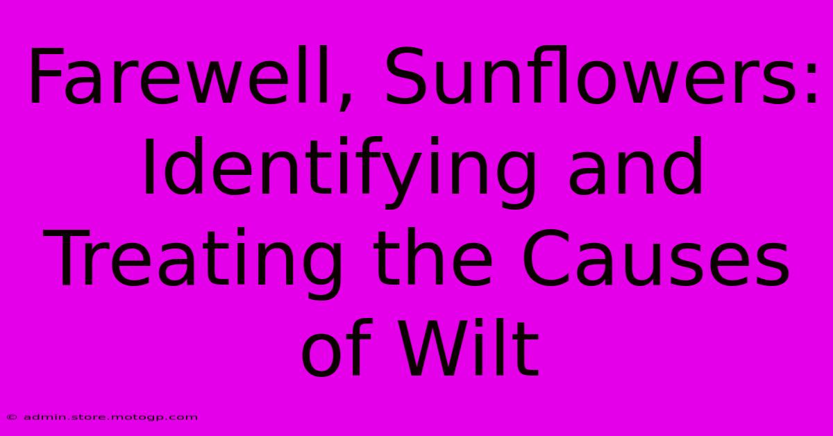 Farewell, Sunflowers: Identifying And Treating The Causes Of Wilt