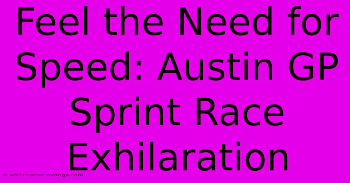 Feel The Need For Speed: Austin GP Sprint Race Exhilaration