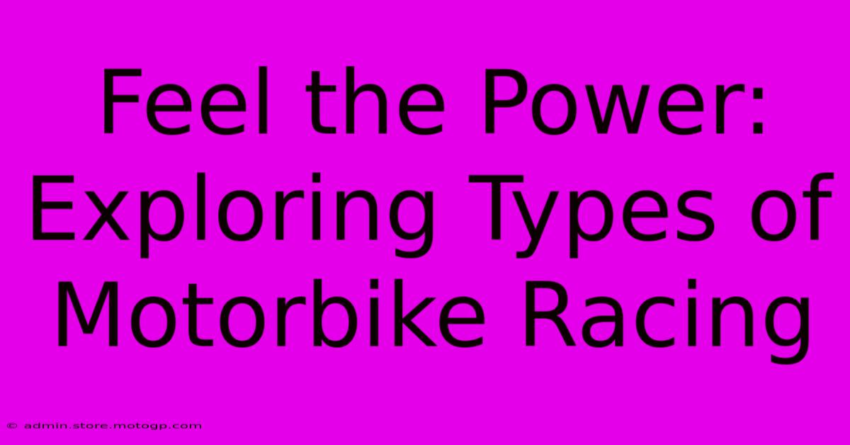 Feel The Power:  Exploring Types Of Motorbike Racing