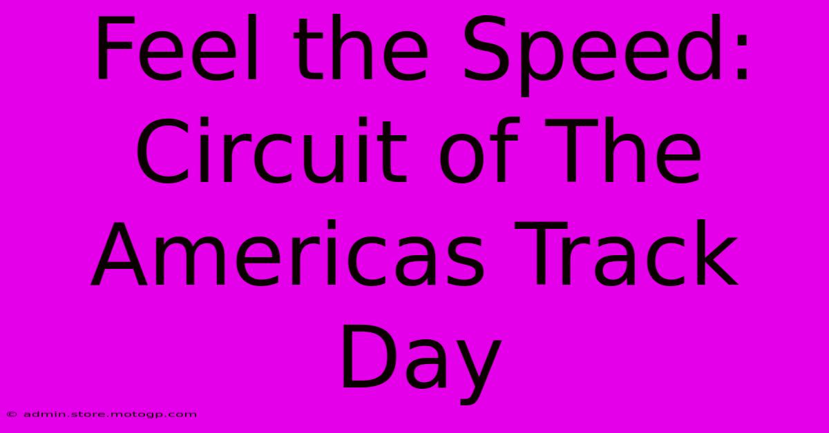 Feel The Speed: Circuit Of The Americas Track Day