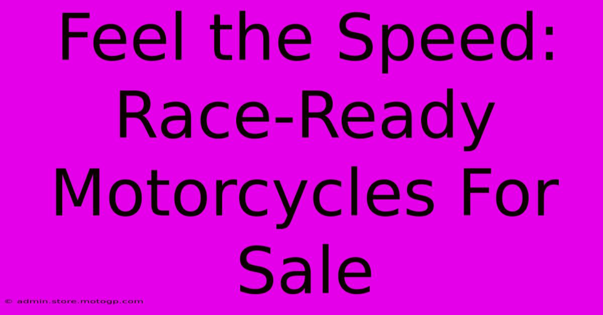 Feel The Speed:  Race-Ready Motorcycles For Sale